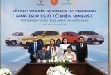 Taxi Hương Giang mua mới 1.500 ô tô điện VinFast, mở rộng hợp tác với Green SM