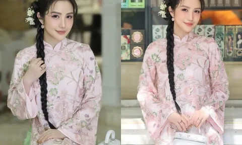 Vợ thiếu gia Phan Thành phối túi trăm triệu đồng với áo dài