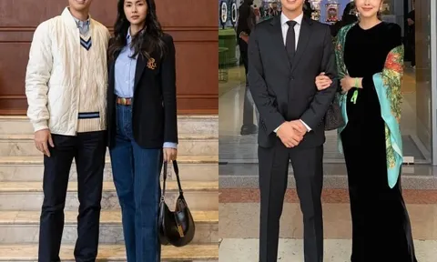 Vợ chồng Tăng Thanh Hà đi đâu cũng mặc đồng điệu