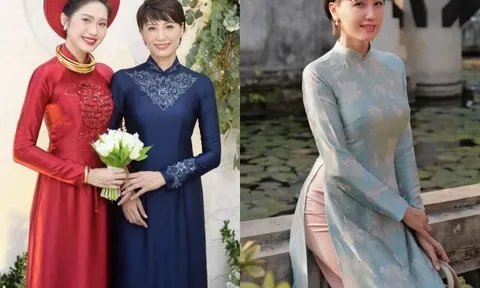 Mẹ vợ Đoàn Văn Hậu gây sốt sắc vóc tuổi U50 mỗi khi diện áo dài