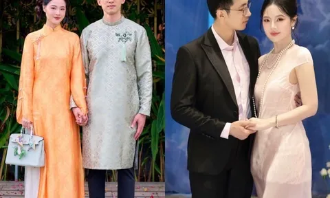 Midu và ông xã đại gia được khen khi diện đồ đôi đi ăn cưới