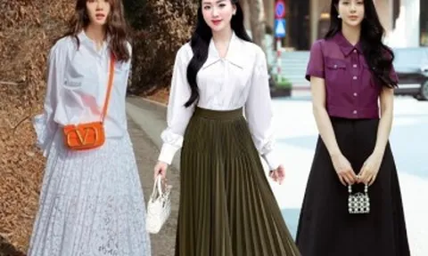 Combo áo sơ mi và chân váy tưởng đơn giản nhưng lại giúp bạn "ăn đứt" đồng nghiệp nơi công sở