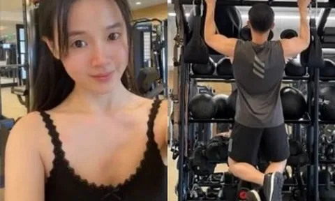 Midu khoe nhan sắc ít son phấn khi tập luyện cùng chồng