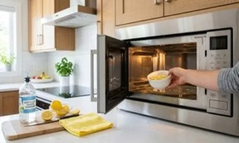 3 cách làm sạch lò vi sóng không cần cọ rửa mạnh