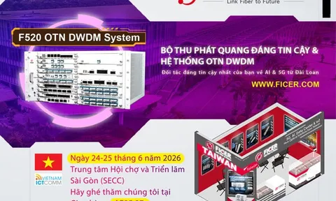 FICER giới thiệu bộ thu phát quang và hệ thống OTN DWDM hỗ trợ kết nối truyền dẫn cho AI, 5G và IoT tại ICTCOMM Vietnam 2026