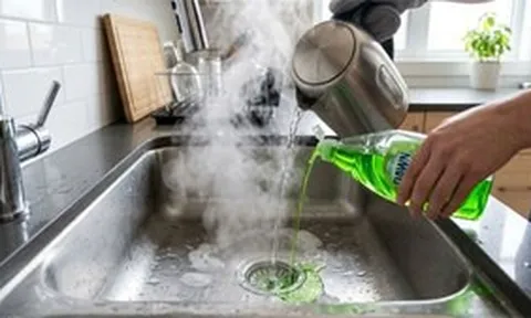 Cách thông tắc bồn rửa bát bị nghẽn do dầu mỡ
