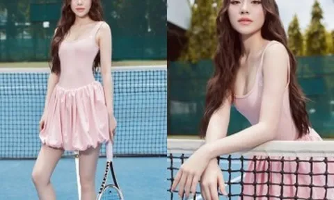 Hoa hậu Thanh Thảo diện váy ngắn khoe dáng khi chơi tennis
