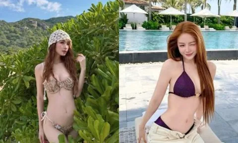 Mẹ bầu Huyền Trang "Mù Tạt" tham gia "cuộc chiến" bikini