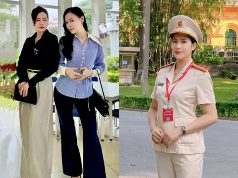 Nhan sắc nữ diễn viên mang quân hàm Thiếu tá công an, vừa "đối đầu" với Phương Oanh trong "Gió ngang khoảng trời xanh"