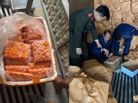 Cận cảnh 12 tấn trứng non, sụn gà... “chữ lạ” nằm la liệt trong 3 xe container đang chờ tuồn ra thị trường tại Hà Nội