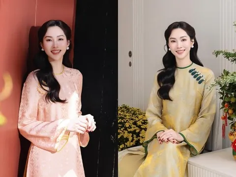Hoa hậu Đặng Thu Thảo khoe nhan sắc "thần tiên tỷ tỷ" trong loạt áo dài ngày Tết