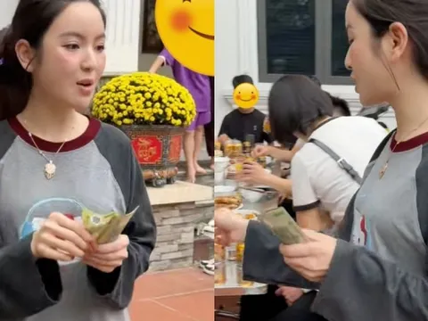 Chu Thanh Huyền cầm cả sấp 100k lì xì vẫn bị chê "keo kiệt" vì: Giàu như vậy phải cho 500k?