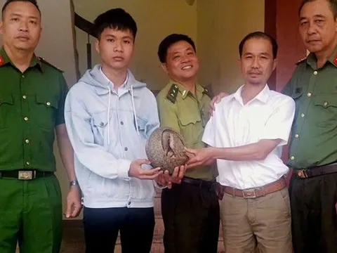 Thấy con vật quý bò lổm ngổm trong vườn, người dân liền bắt giao nộp