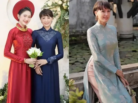 Mẹ vợ Đoàn Văn Hậu gây sốt sắc vóc tuổi U50 mỗi khi diện áo dài