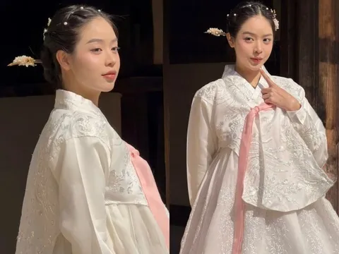 Hoa hậu Thanh Thủy được khen "như xé truyện bước ra" trong trang phục hanbok