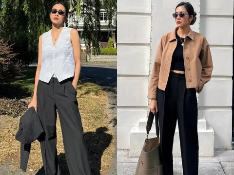 Trang phục đi du lịch chỉ hai màu sắc của Tăng Thanh Hà