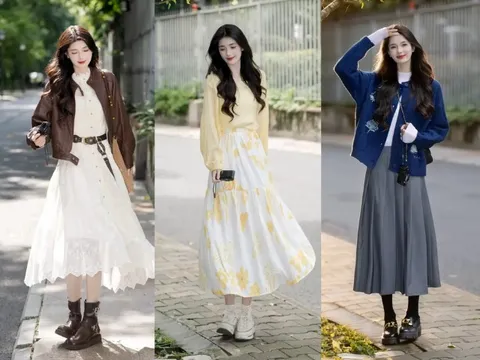 10 outfit với chân váy dài giúp chị em đẹp như nữ thần mùa xuân, ai cũng tưởng là hot girl mạng