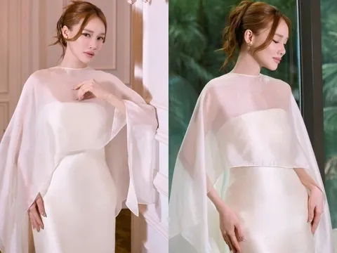 Nhã Phương khoe dáng "mẹ bỉm sữa" với đầm cúp ngực