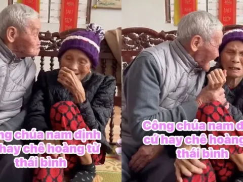 Clip cụ bà 90 tuổi ngúng nguẩy khi chồng đòi thơm khiến dân mạng 'tan chảy'