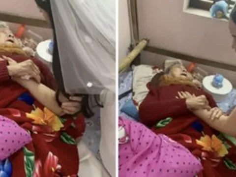 Nghẹn ngào khoảnh khắc bà nội 90 tuổi khóc khi nằm tiễn cháu gái về nhà chồng