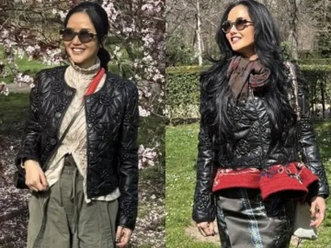 Hồng Nhung được khen gu mặc "không đụng hàng" trên phố châu Âu