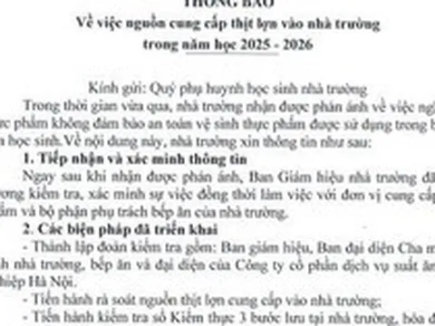 Phụ huynh cắt cơm bán trú sau vụ 300 tấn thịt lợn bệnh được đưa vào trường học