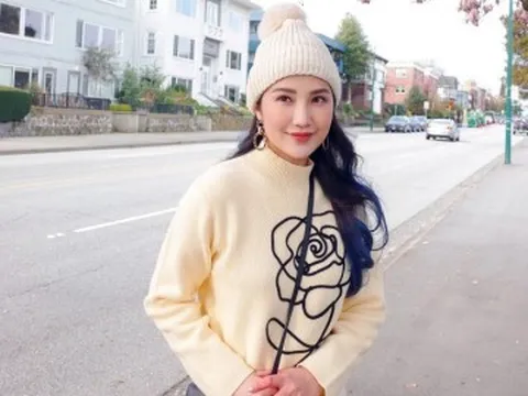 Vợ Phan Thành được khen mặc như du học sinh dạo phố Canada