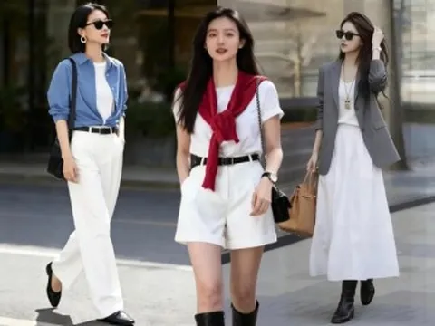 Chỉ cần 1 chiếc áo thun trắng trong tủ đồ, tôi phối ra gần chục kiểu sành điệu khiến ai cũng xin công thức