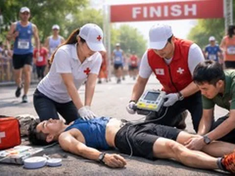Cách vạch đích 10m, vận động viên đổ gục, ngừng tim ngay trên đường chạy