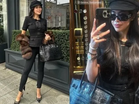 Tiên Nguyễn diện set đồ gần 3 tỷ đồng đi công tác Thụy Sĩ