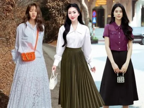 Combo áo sơ mi và chân váy tưởng đơn giản nhưng lại giúp bạn "ăn đứt" đồng nghiệp nơi công sở