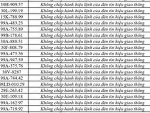 447 chủ phương tiện vi phạm mang biển số sau nhanh chóng nộp phạt nguội theo Nghị định 168