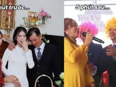 Clip bố cô dâu vừa mới khóc sụt sùi đã 'quẩy cực sung' gây bão mạng xã hội