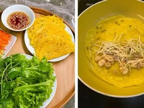 Cách làm bánh xèo bằng chảo chống dính siêu dễ