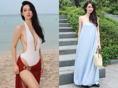 Á hậu Việt diện áo tắm cắt xẻ táo bạo hút nghìn like, chăm mặc gợi cảm khi sánh đôi với bạn trai doanh nhân