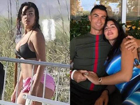 Vợ sắp cưới C. Ronaldo khoe vòng một bốc lửa trên bãi biển