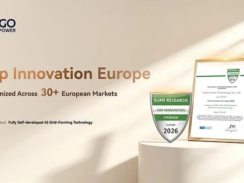 DoGo Power giành Giải thưởng Đổi mới Sáng tạo Hàng đầu 2026 của EUPD Research tại Châu Âu